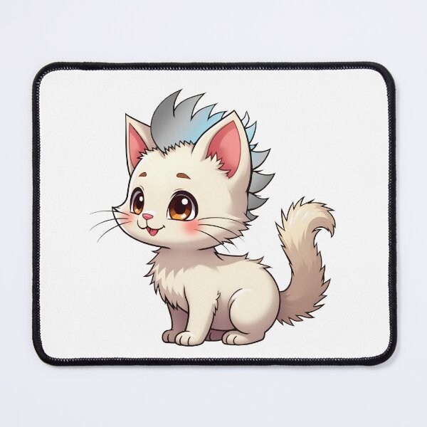 Item preview, Adorable Kawaii Kitty with Cute Demiboy Pride Rainbow Mohawk designed and sold by Travelslightly.