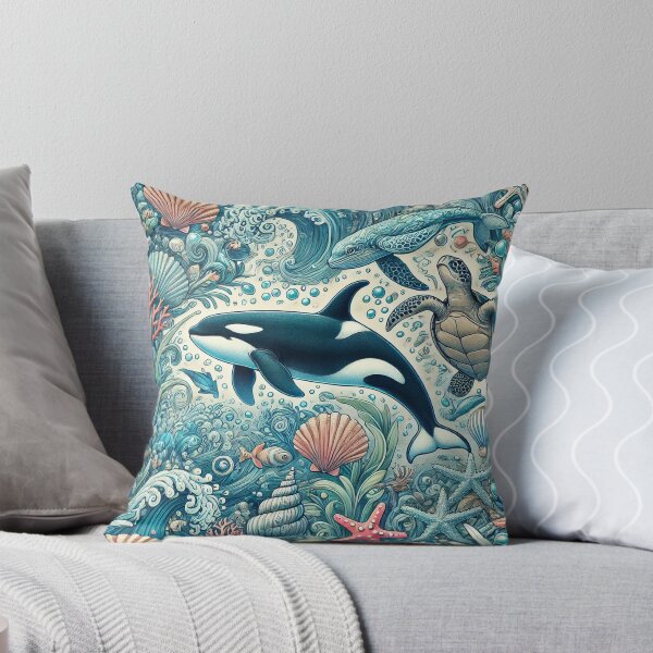 Item preview, Orca - Colourful Pastel Scuba Diving Pattern designed and sold by SLGA-Designs.