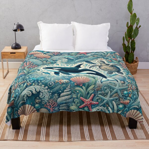 Item preview, Orca - Colourful Pastel Scuba Diving Pattern designed and sold by SLGA-Designs.