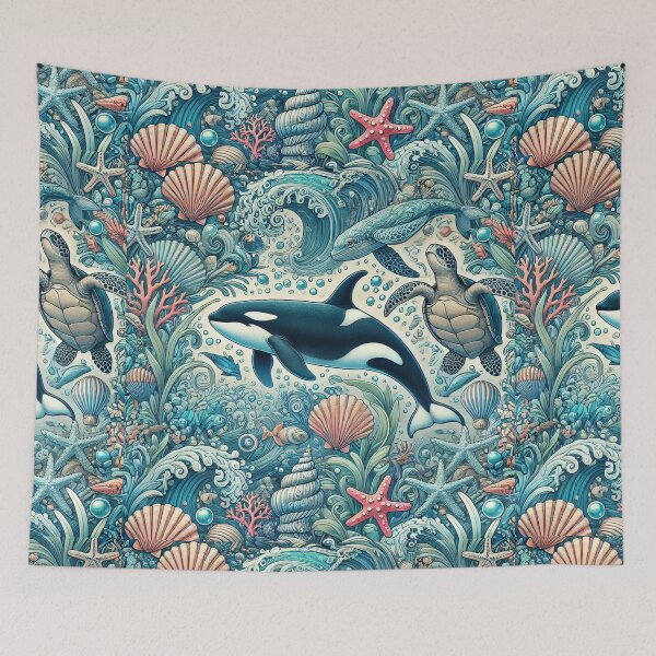 Item preview, Orca - Colourful Pastel Scuba Diving Pattern designed and sold by SLGA-Designs.