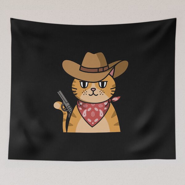 Item preview, Funny cowboy cat, cat humor, cat lover, cat mom, cat dad, cat family, feline lover designed and sold by Right-UR.
