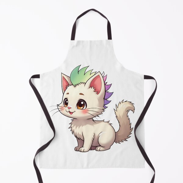 Item preview, Adorable Kawaii Kitty with Cute Genderfae Pride Rainbow Mohawk designed and sold by Travelslightly.