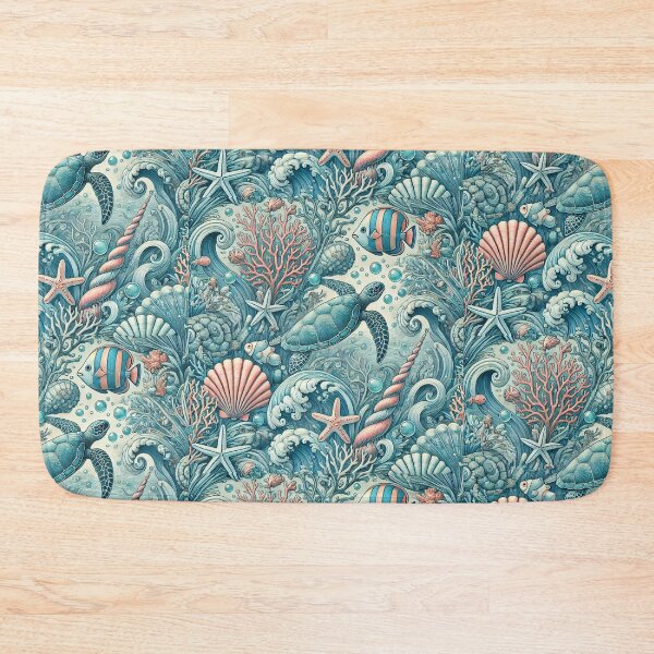 Item preview, Turtle - Colourful Pastel Scuba Diving Pattern designed and sold by SLGA-Designs.