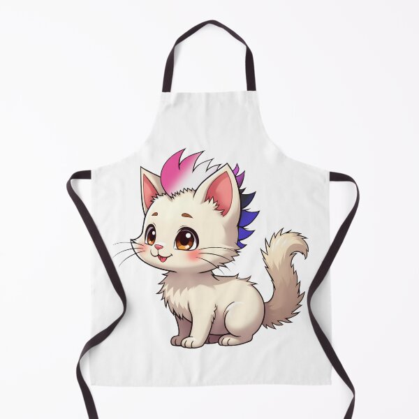 Item preview, Adorable Kawaii Kitty with Cute Genderfluid Pride Rainbow Mohawk designed and sold by Travelslightly.