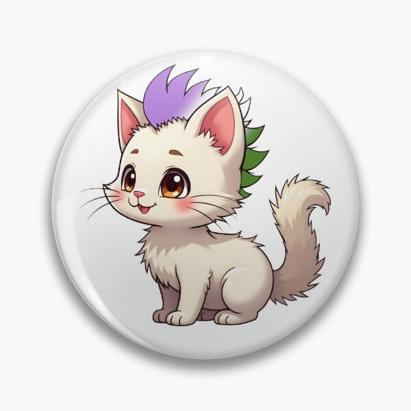 Item preview, Adorable Kawaii Kitty with Cute Genderqueer Pride Rainbow Mohawk designed and sold by Travelslightly.