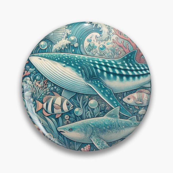 Item preview, Whale Shark - Colourful Pastel Scuba Diving Pattern designed and sold by SLGA-Designs.