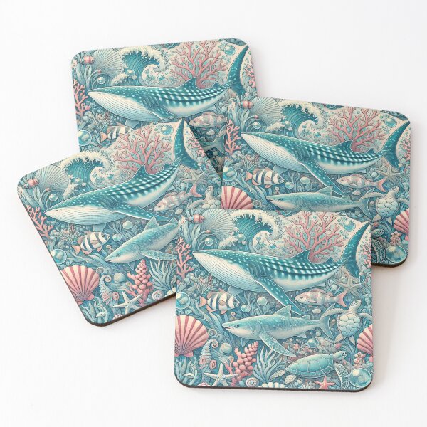 Item preview, Whale Shark - Colourful Pastel Scuba Diving Pattern designed and sold by SLGA-Designs.