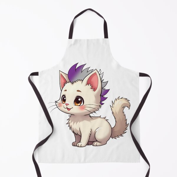 Item preview, Adorable Kawaii Kitty with Cute Greysexual Pride Rainbow Mohawk designed and sold by Travelslightly.