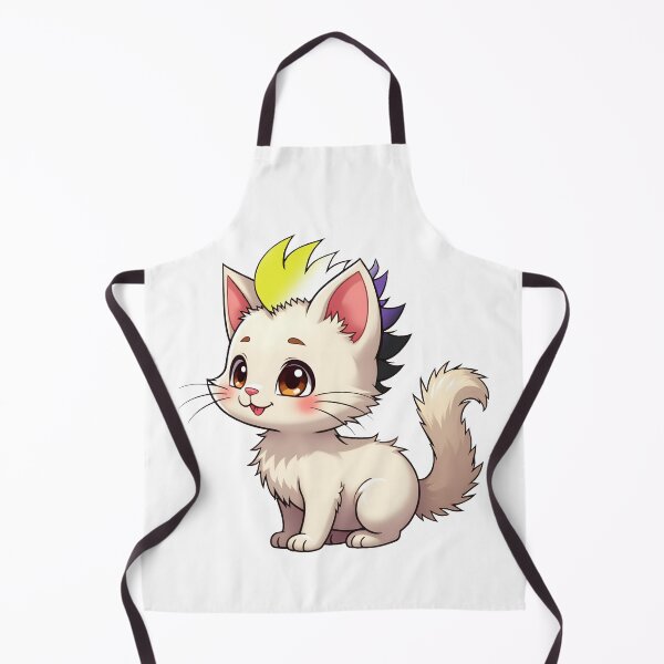 Item preview, Adorable Kawaii Kitty with Cute Nonbinary Pride Rainbow Mohawk designed and sold by Travelslightly.