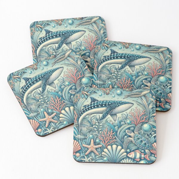 Item preview, Whale Shark 2.0 - Colourful Pastel Scuba Diving Pattern designed and sold by SLGA-Designs.