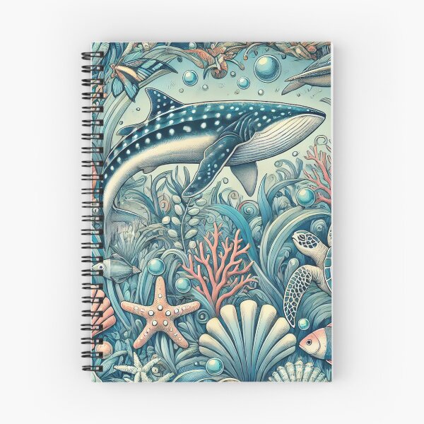 Item preview, Tiburón ballena 2.0: patrón de buceo en colores pastel colorido designed and sold by SLGA-Designs.