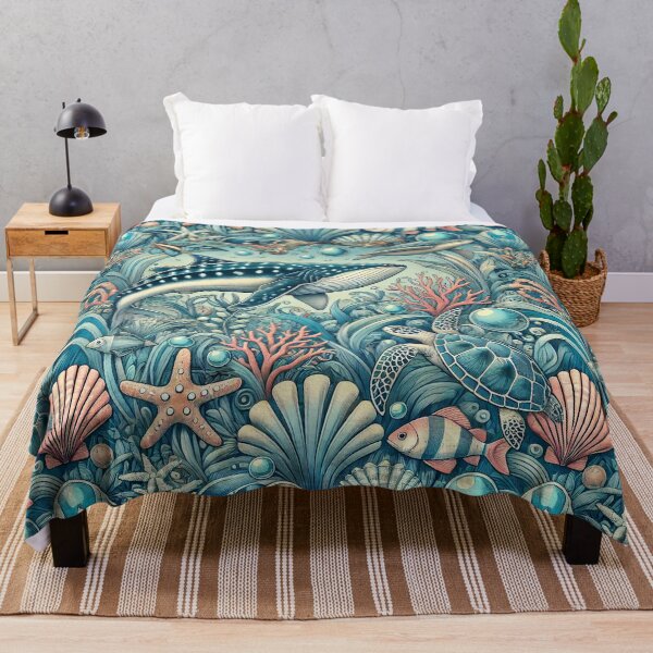 Item preview, Whale Shark 2.0 - Colourful Pastel Scuba Diving Pattern designed and sold by SLGA-Designs.