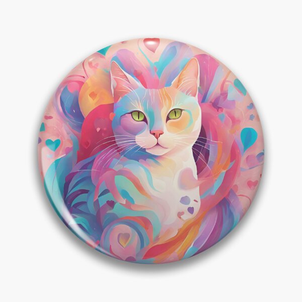 Item preview, Colorful Cat, Cat Love. Cats lover, Cat, Cats, Heart cats, love designed and sold by GOLDENGARDENART.