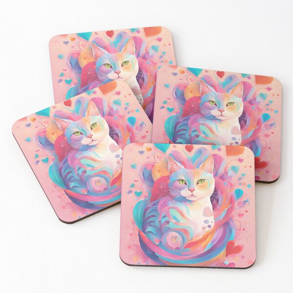 Item preview, Colorful Cat, Cat Love. Cats lover, Cat, Cats, Heart cats, love designed and sold by GOLDENGARDENART.