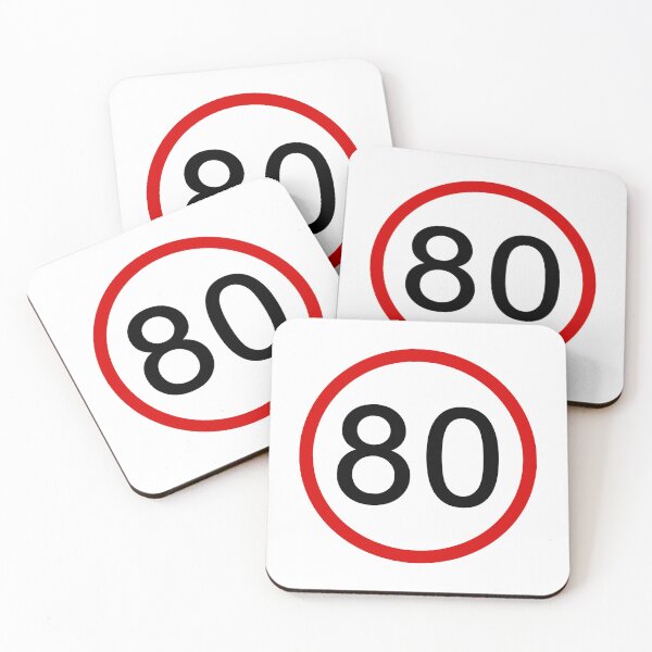 Item preview, No. 80 with Red Circle, Road Sign, Age Sign, Speed Limit designed and sold by AASparksDesigns.