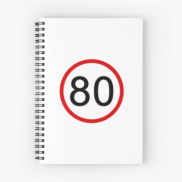Item preview, No. 80 with Red Circle, Road Sign, Age Sign, Speed Limit designed and sold by AASparksDesigns.