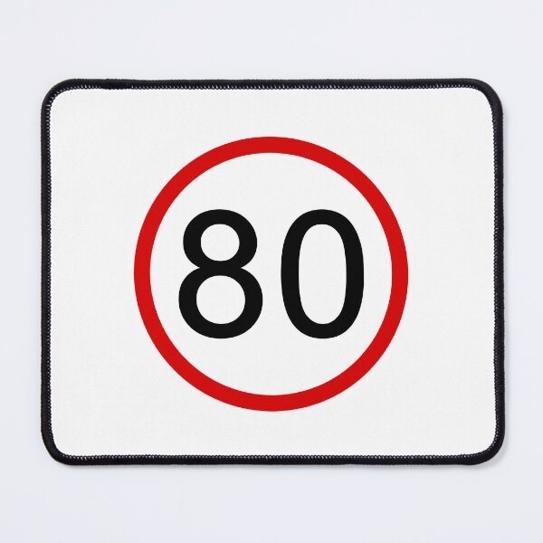 Item preview, No. 80 with Red Circle, Road Sign, Age Sign, Speed Limit designed and sold by AASparksDesigns.