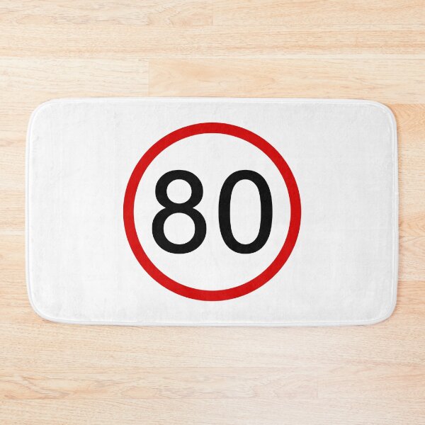 Item preview, No. 80 with Red Circle, Road Sign, Age Sign, Speed Limit designed and sold by AASparksDesigns.