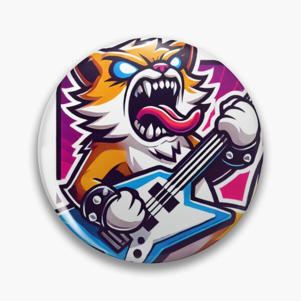 Artikelvorschau, Wilder Katze mit Gitarre Lustiges Cartoon-Design entworfen und verkauft von Nauert's.