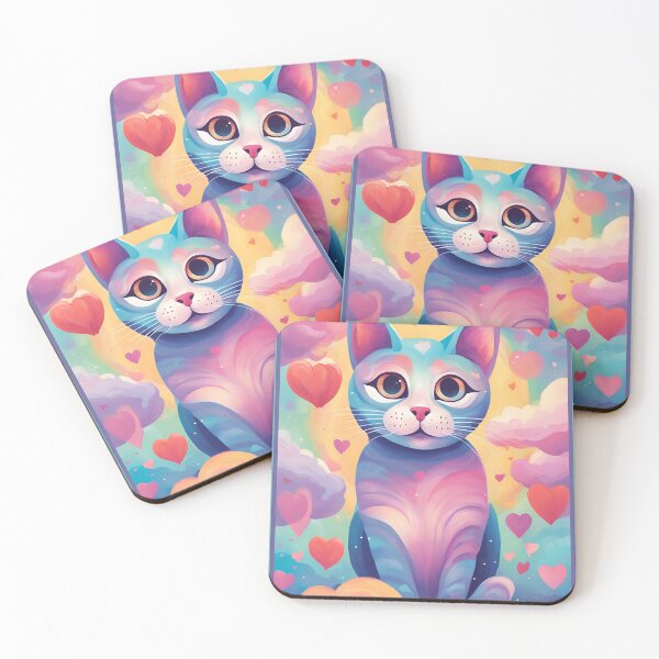 Item preview, Sweet Colorful Cat, Cat Love. Cats lover, Cat, Cats, Heart cats, love, Sweet Cat, designed and sold by GOLDENGARDENART.