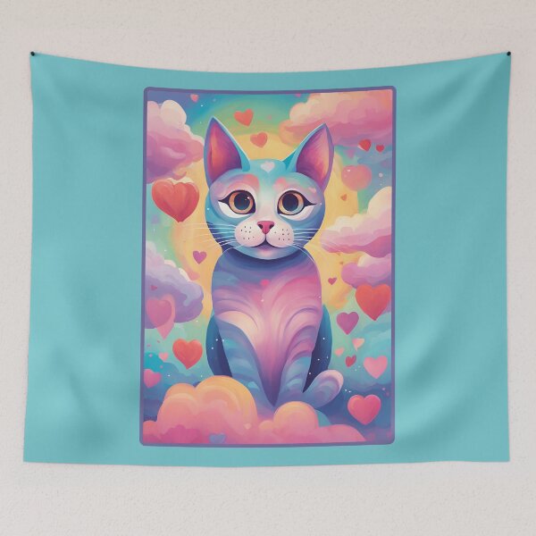 Item preview, Sweet Colorful Cat, Cat Love. Cats lover, Cat, Cats, Heart cats, love, Sweet Cat, designed and sold by GOLDENGARDENART.