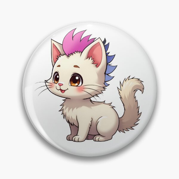 Item preview, Adorable Kawaii Kitty with Cute Omnisexual Pride Rainbow Mohawk designed and sold by Travelslightly.