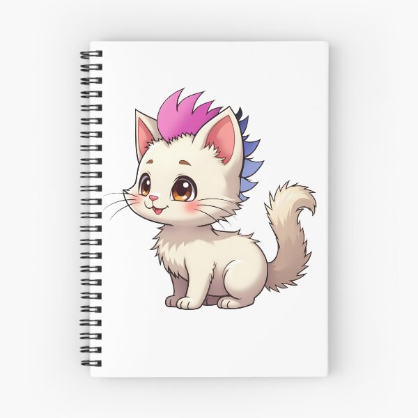 Item preview, Adorable Kawaii Kitty with Cute Omnisexual Pride Rainbow Mohawk designed and sold by Travelslightly.