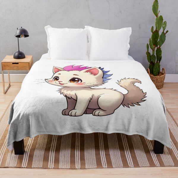 Item preview, Adorable Kawaii Kitty with Cute Omnisexual Pride Rainbow Mohawk designed and sold by Travelslightly.