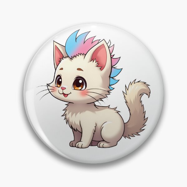 Item preview, Adorable Kawaii Kitty with Cute Transgender Pride Rainbow Mohawk designed and sold by Travelslightly.
