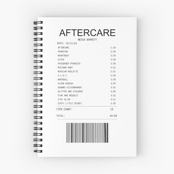 Item preview, AFTERCARE album receipt designed and sold by taurusartistry.