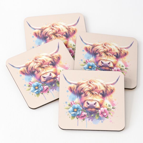 Item preview, Cute Watercolor Highland Cow designed and sold by taratops.