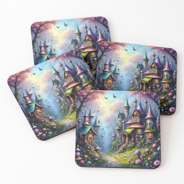 Item preview, Fantasy Castle Fairy Village designed and sold by MedusaFrost Creations.