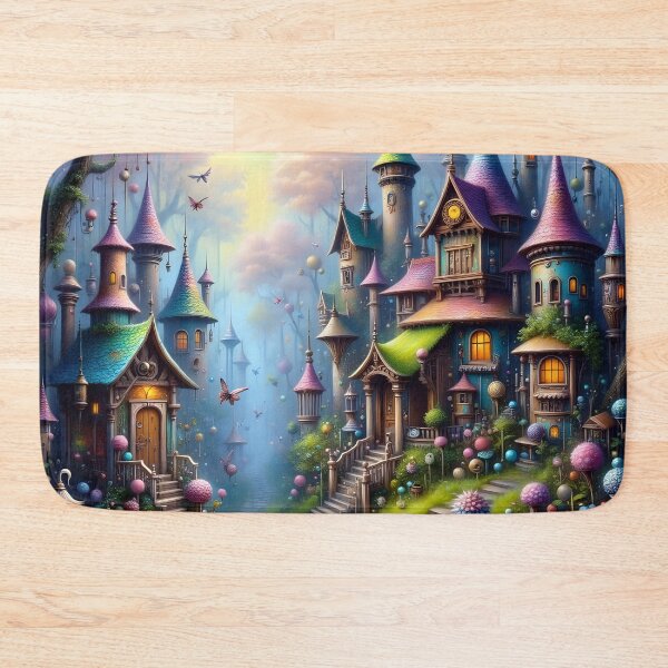 Item preview, Fantasy Castle Fairy Village designed and sold by MedusaFrost Creations.