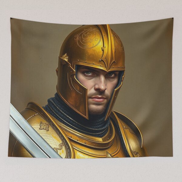 Item preview, Golden Knight with Sword designed and sold by Skye Ryan-Evans.
