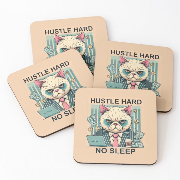Item preview, "Hustle Hard - No Sleep" - Funny & Business Based Sticker designed and sold by WeLoveCatss.