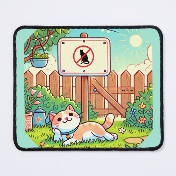 Item preview, "NO CATS ALLOWED" Rebel Cat - Funny Sticker designed and sold by WeLoveCatss.