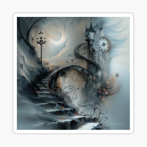 Clocktower in the Mist of Time Sticker