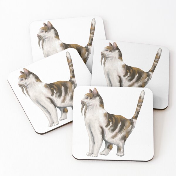 Item preview, Cat with a moustache! Hand drawn designed and sold by Pocket Doodle Stickers.