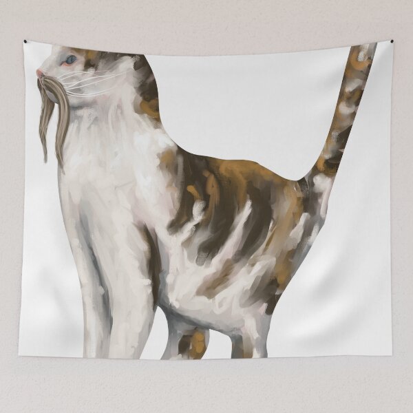Item preview, Cat with a moustache! Hand drawn designed and sold by Pocket Doodle Stickers.
