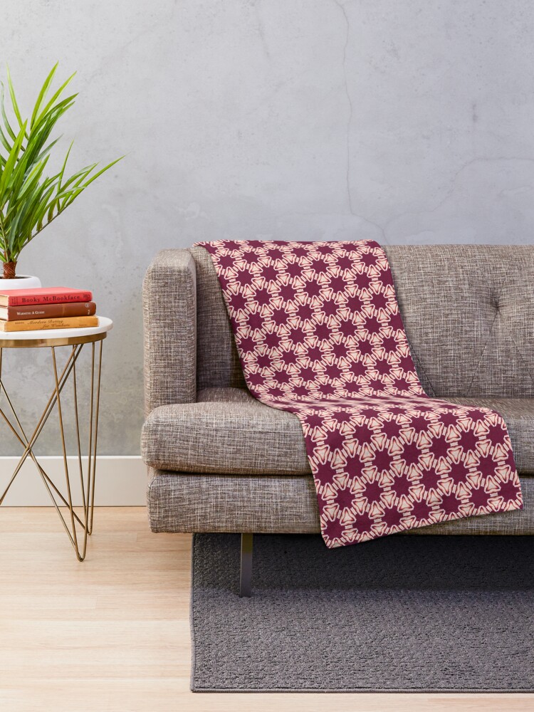 Thumbnail 2 of 6, Throw Blanket, Electric Red Thread designed and sold by mackngraphics.