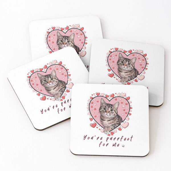 Item preview, You're Purrfect for Me Valentine's Day Cat Art designed and sold by Flowrena.