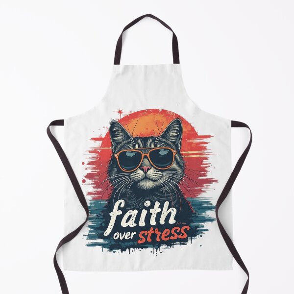 Item preview, Faith Over Stress, Cute Cat Wearing Sunglasses Art designed and sold by Faithloveshop.