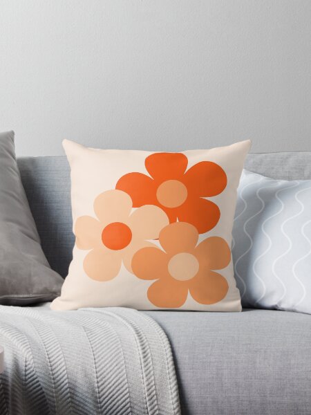 Item preview, 60's Flower Power Pop Flowers in Orange and Cream designed and sold by MellowCat.