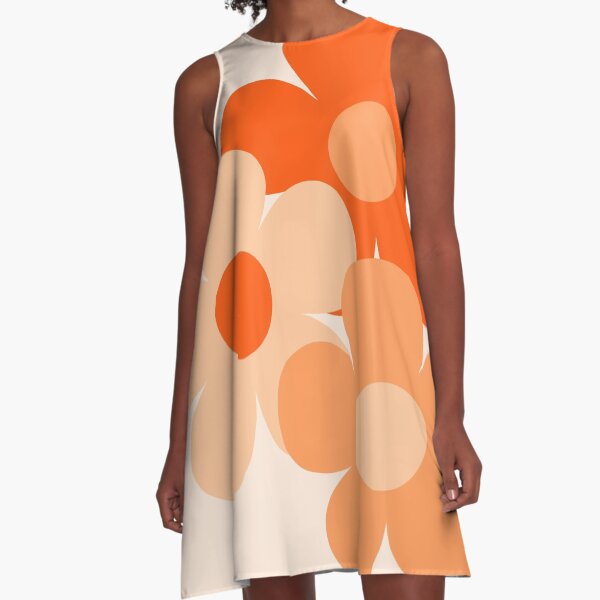 Item preview, 60's Flower Power Pop Flowers in Orange and Cream designed and sold by MellowCat.