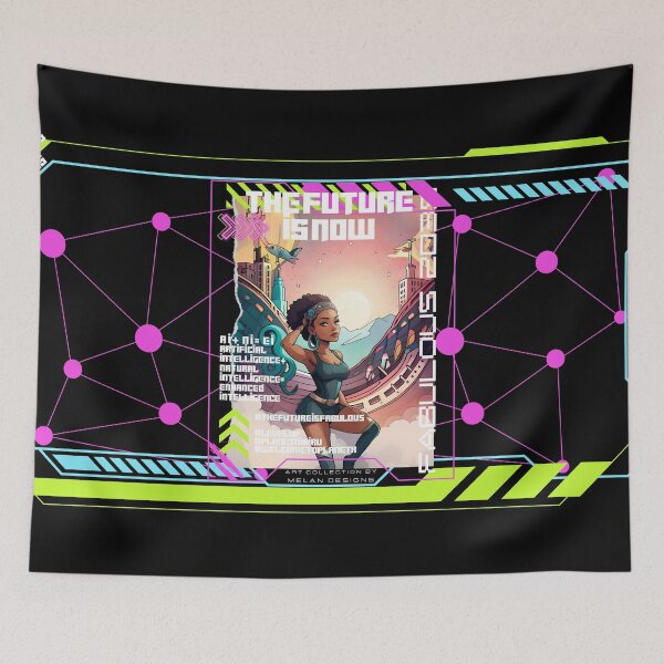 Item preview, The Future Is Now Fabulous Woman Futuristic Cyberpunk  designed and sold by Melan Designs.