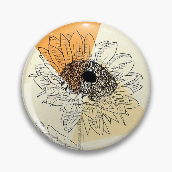 Item preview, Sunflower Outline With Orange Triangular Accent Shapes designed and sold by lifeofbright.