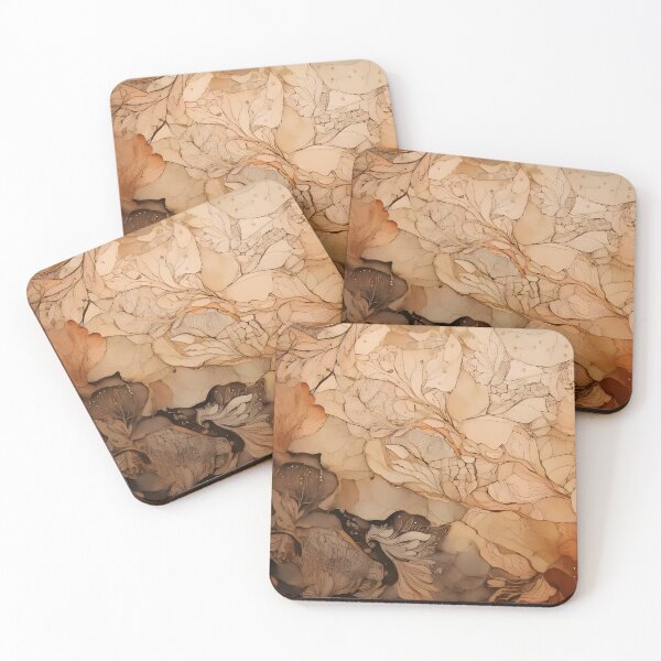Item preview, A textured floral pattern in earthy tones of beige brown and gray creates a detailed background designed and sold by homydesign.