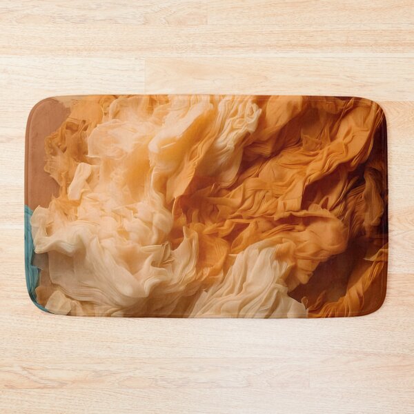 Item preview, Flowing layers of teal, beige, and orange create a dynamic, textured abstract with a sense of movement designed and sold by homydesign.