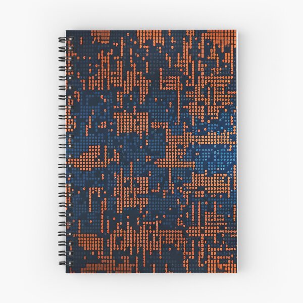 Item preview, Blue and orange digital LED cells on digital display or screen background. Generative Ai designed and sold by homydesign.