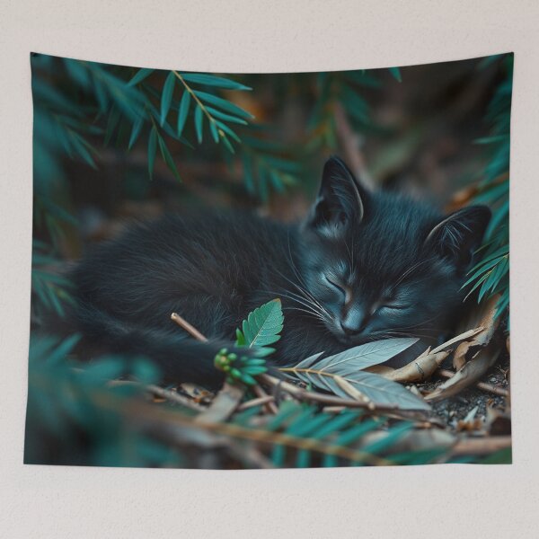 Item preview, Sleeping Black Kitten designed and sold by Skye Ryan-Evans.